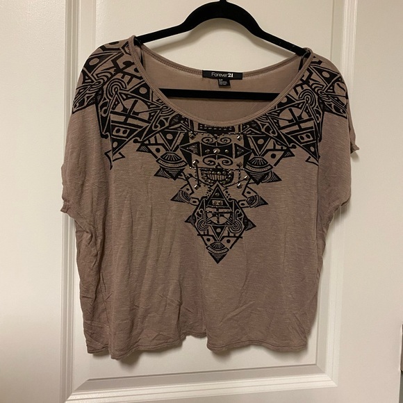 Aztec Jeweled Crop Top - Picture 1 of 2